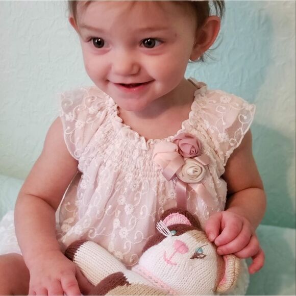 Catherine MALANDRINO Lace Overlay Baby Dress - Picture 5 of 9